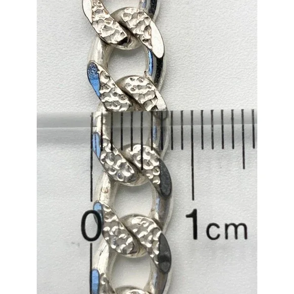 7.5mm super heavy 925 Italy sterling silver Cuban link chain reversible necklace - Picture 7 of 12